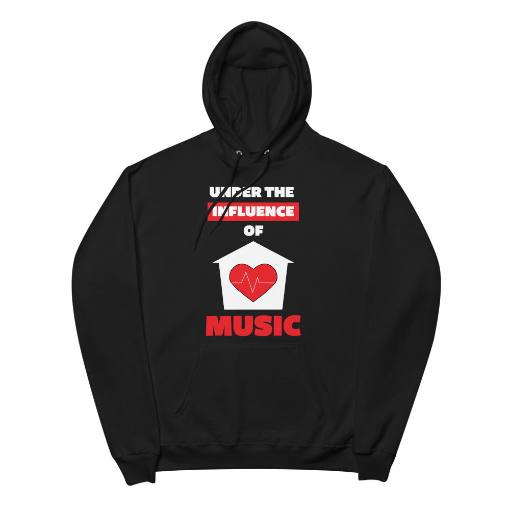 Under the Influence of House Music Dark fleece hoodie