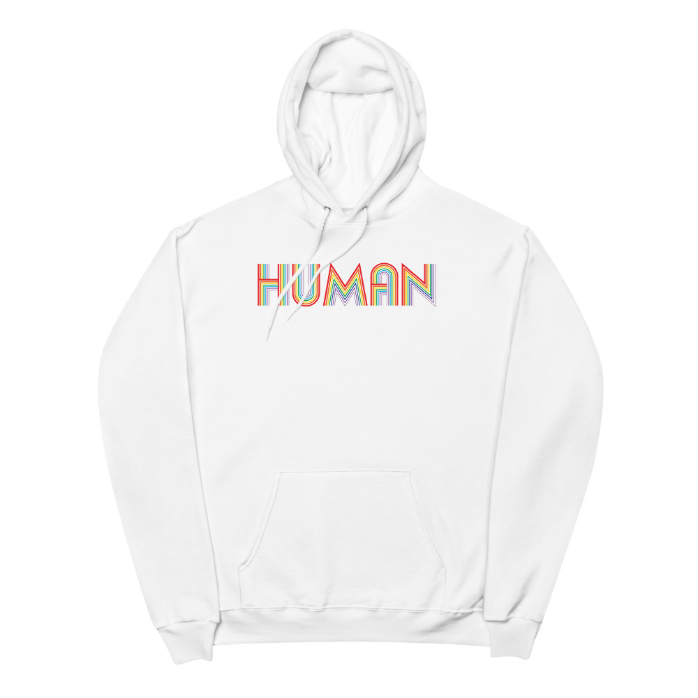 Human Rainbow fleece hoodie